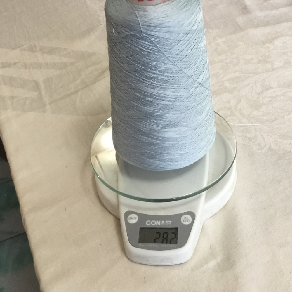 Filati Buratti, Italian made. Cone of 4-ply Silk Cord, Pale Blue